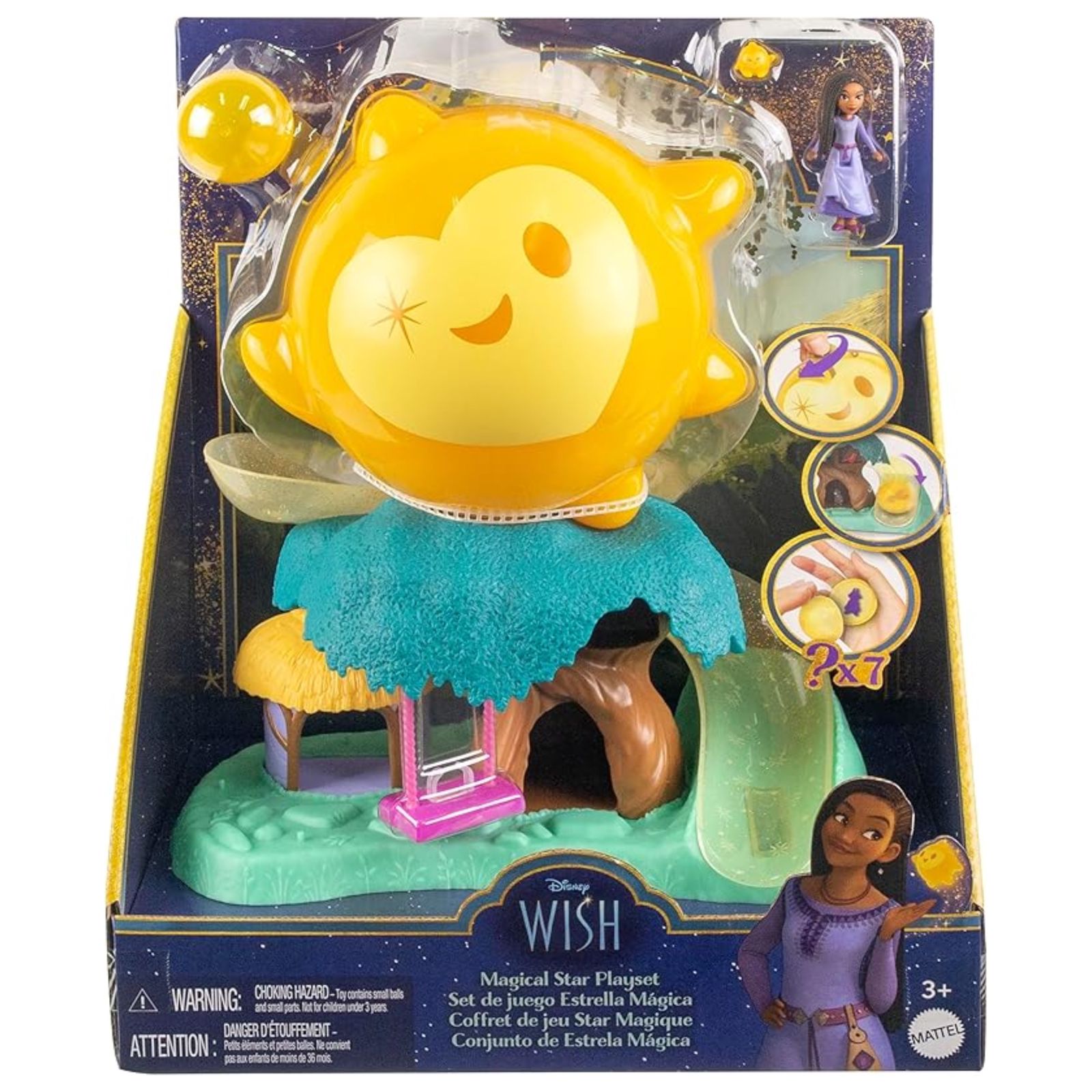 "Mattel Disney Wish Magical Star Playset with Asha Doll & 7 Surprise Wish Orbs"