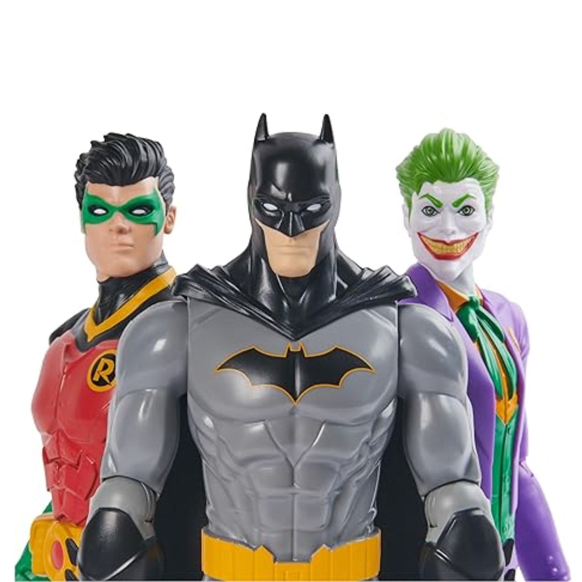 DC Comics, Batman Team Up 3-Pack, The Joker, Robin 12-inch Figures, Collectible Super Hero Kids Toys for Boys & Girls