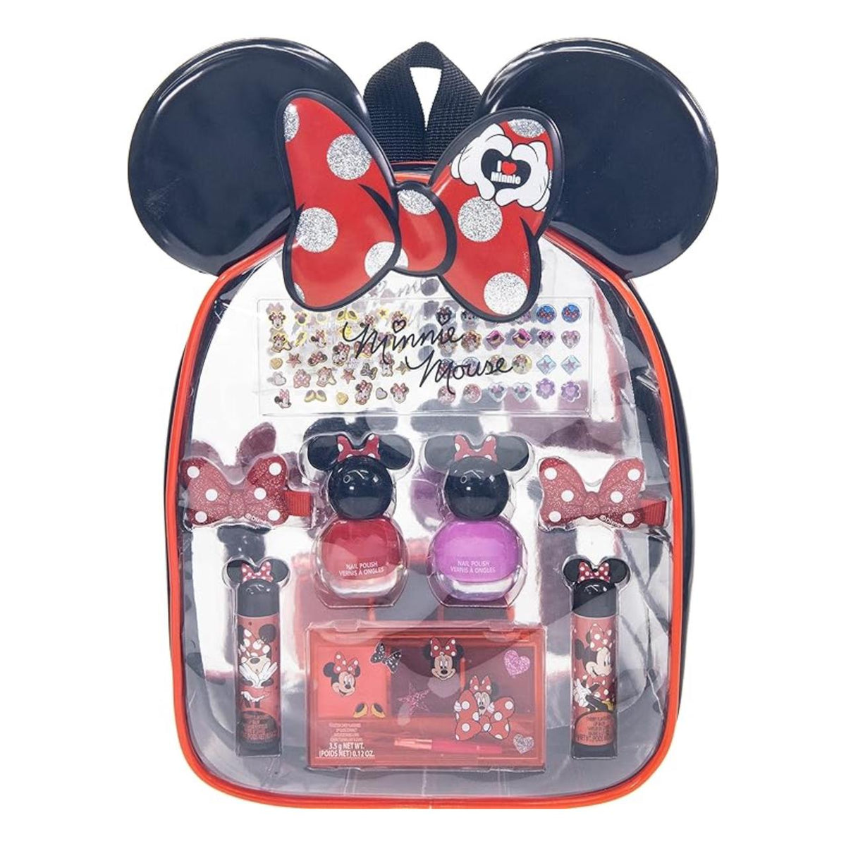 Disney Minnie Mouse - Townley Girl Cosmetic Makeup Gift Bag Set Includes Lip Gloss, Nail Polish & Hair Accessories for Kids Girls, Ages 3+ Perfect for Parties, Sleepovers & Makeovers