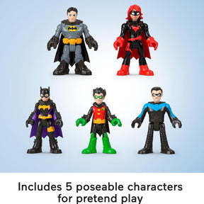 DC Super Friends Batman Toys Family Multipack Figure Set, 5 Characters & 7 Accessories