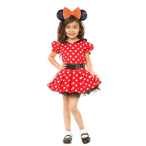 Mouse Ears, Sequin Mouse Ears Headband for Girls (Orange Bow)