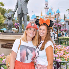 Mouse Ears, Sequin Mouse Ears Headband for Girls (Orange Bow)