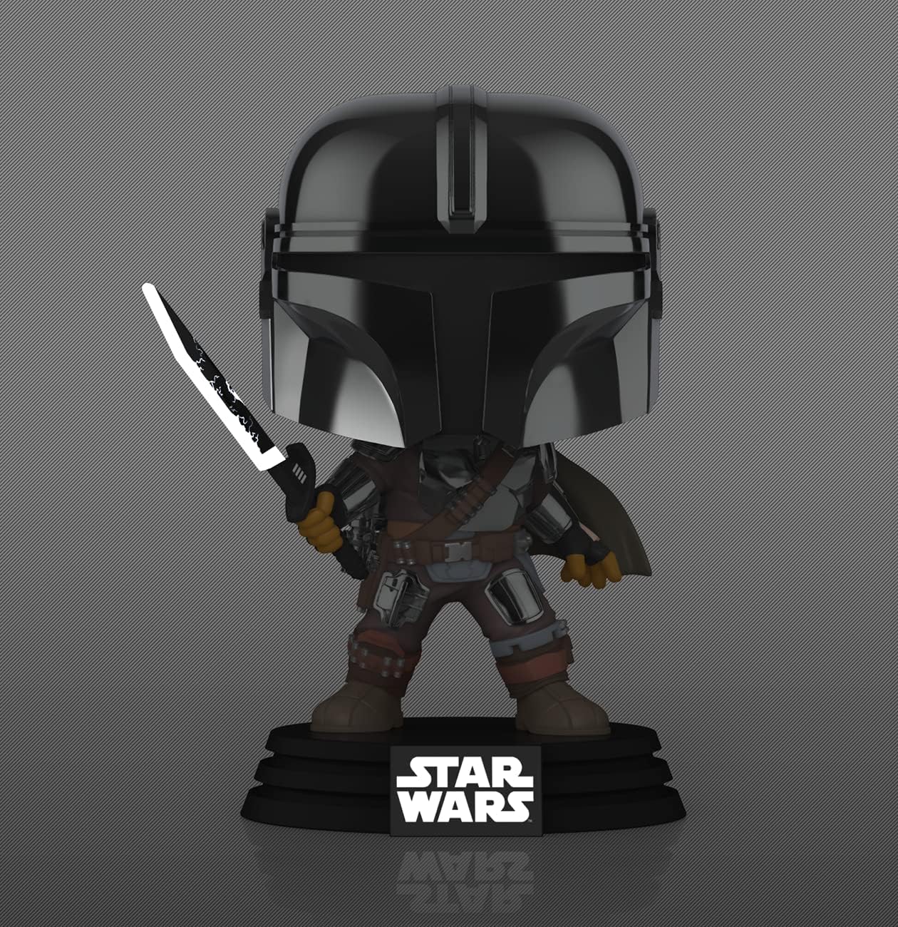 Funko Pop Star Wars Mandalorian with Darksaber – Chrome Glow Exclusive