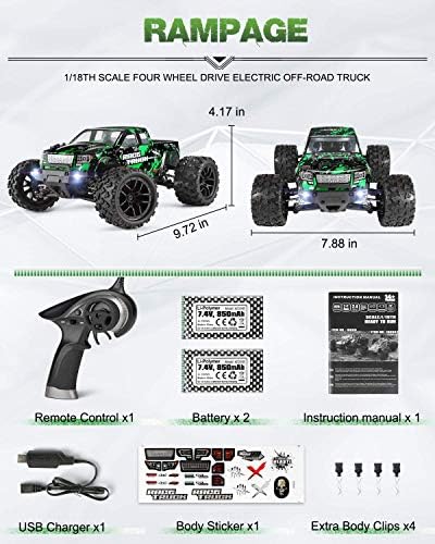 HAIBOXING 1:18 Scale All Terrain RC Car | 36 KPH High Speed 4WD Electric Vehicle