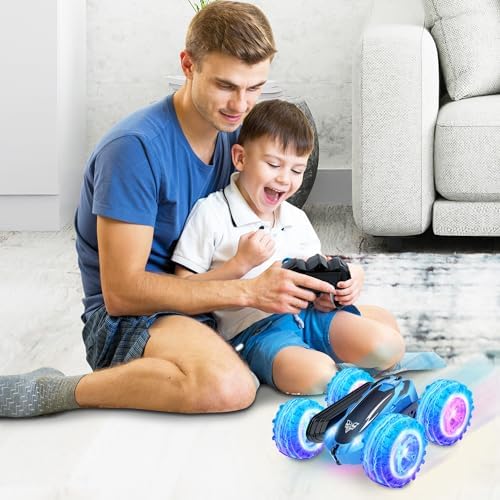 KKONES Remote Control car | 2.4GHz Electric Race Stunt Car | Blue