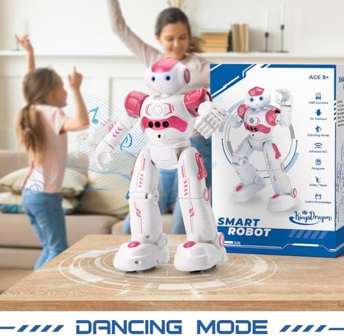 KingsDragon RC Robot Toys for Kids |Gesture & Sensing Robot | Pink