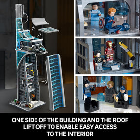 LEGO Marvel Avengers Tower Building Kit, Detailed Recreation of The Iconic HQ Featuring Classic Movie Scenes