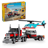 LEGO Creator 3 in 1 Flatbed Truck with Helicopter Toy