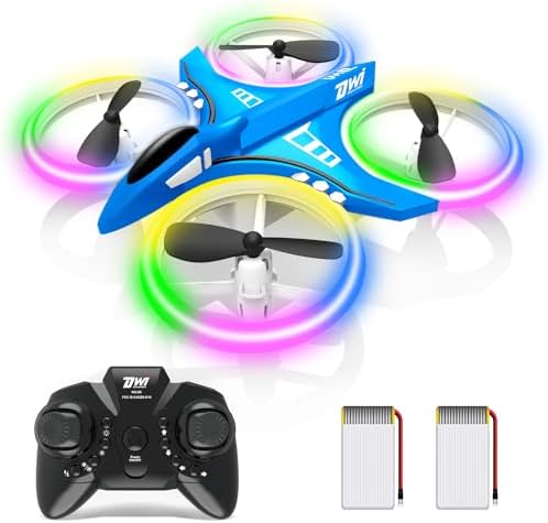 Remote Control Mini Drone for Kids LED Night Lights | Blue