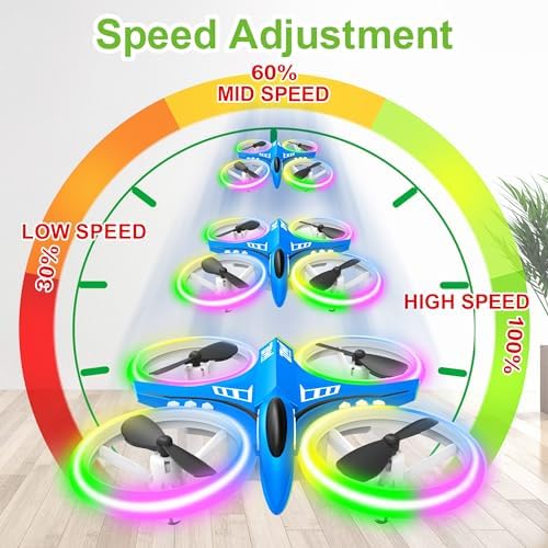 Remote Control Mini Drone for Kids LED Night Lights | Blue