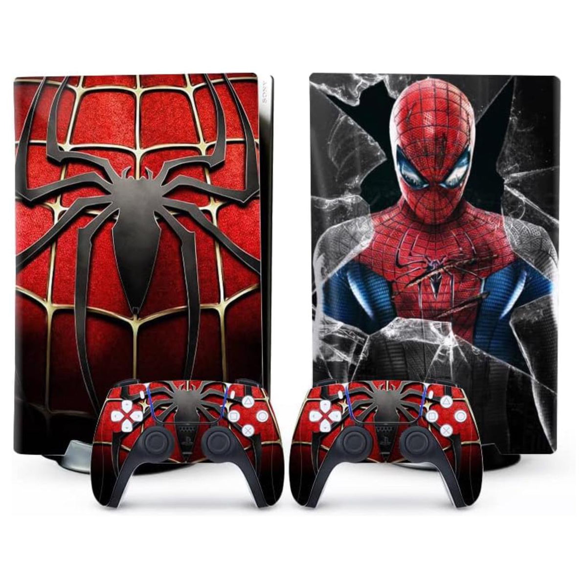 Red & Black Spider Skin Set for PS5 Console & Controller