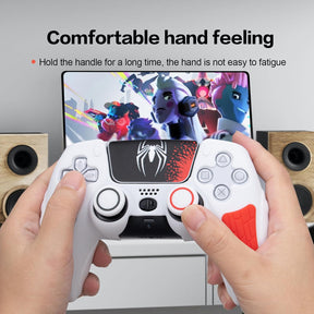 ECHZOVE PS5 Controller Cover Case - Anti-Slip Silicone Skin (White)