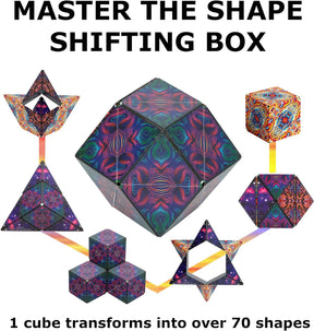 SHASHIBO Shape Shifting Box - Award-Winning, Patented Fidget Cube w/ 36 Rare Earth Magnets - Transforms Into Over 70 Shapes