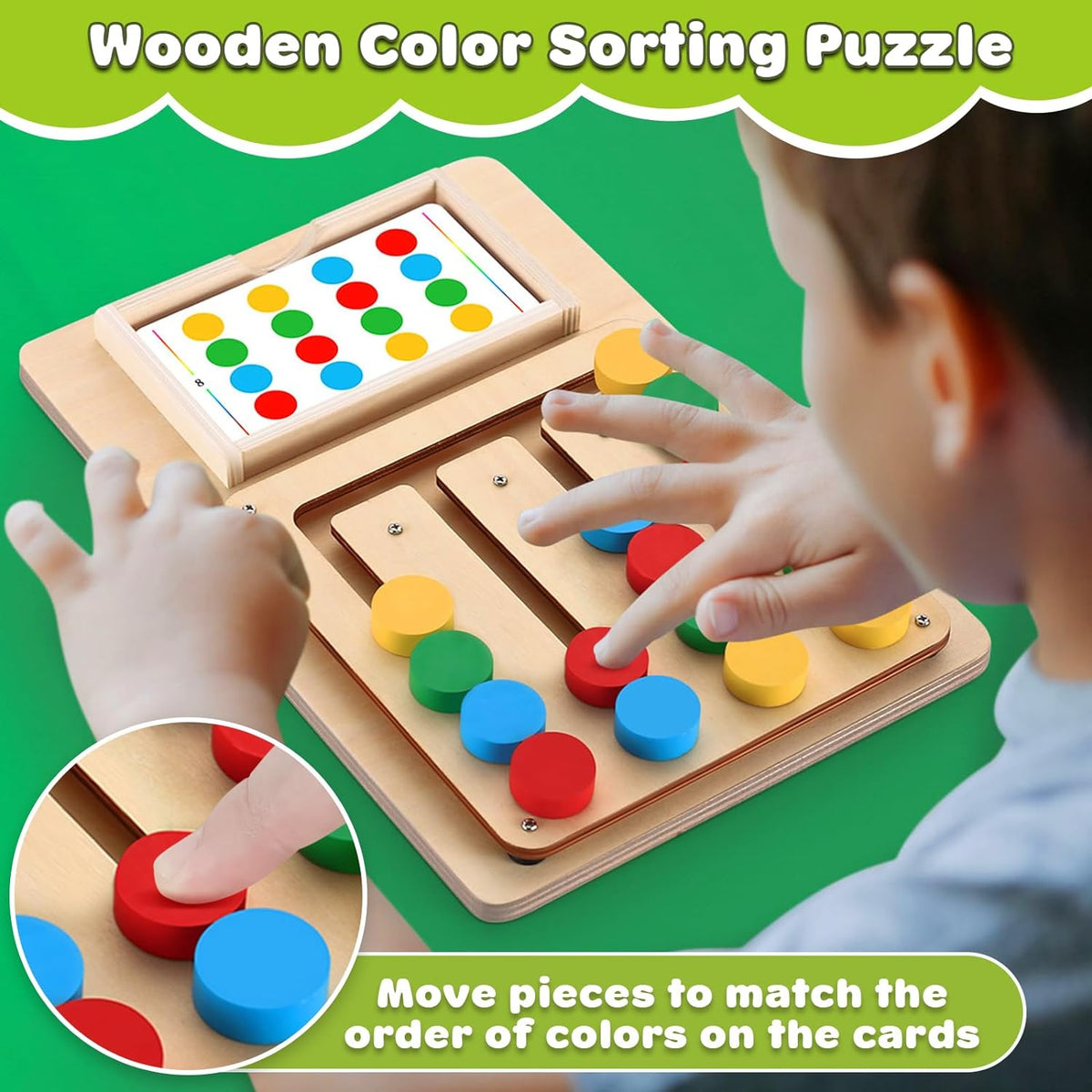 V-Opitos Color Matching Puzzle Toys, Montessori Brain Teasers Game for Kids Age 3, 4, 5, 6, 7 Years Old, Road Trip Toys for Boys & Girls