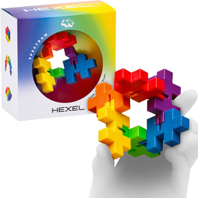 Plus-Plus - HEXEL Spectrum - Fidget Sensory Puzzle Toy - Travel Friendly, Quiet Stress and Anxiety Relief for Kids/Adults