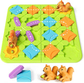 STEM Board Games Kids Toys, Build-A-Track Brain Teaser Puzzles for Kids Ages 4-8 with 118 Challenges & 5 Difficulty Levels Squirrel Logic Track Building Blocks, Educational Montessori Birthday Gifts