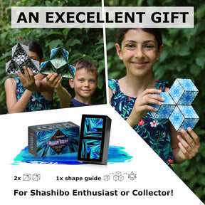 SHASHIBO Shape Shifting Box - Award-Winning, Patented Fidget Cube w/ 36 Rare Earth Magnets - Transforms Into Over 70 Shapes, Gift Box