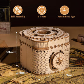 ROBOTIME 3D Wooden Puzzles for Adults, Treasure Box 3D Puzzle Mechanical Ring Box, Gift Choice Hobbies for Brain Teasers Enthusiasts