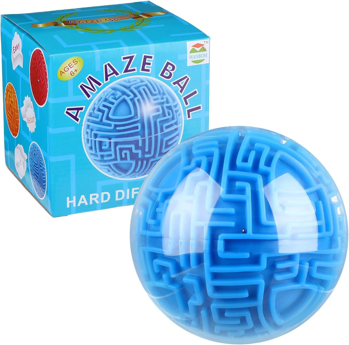 Maze Ball 3D Maze Game Puzzle Toy Gifts Gravity Brain Teasers Maze Ball for Kids Teens Adults, Hard Challenge(Classic)