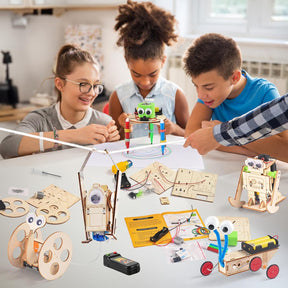 STEM Kits for Kids, Robot Building Crafts Kit for Boys, Wood Science Projects, 3D Wooden Puzzles, Woodworking Model Stem Toys