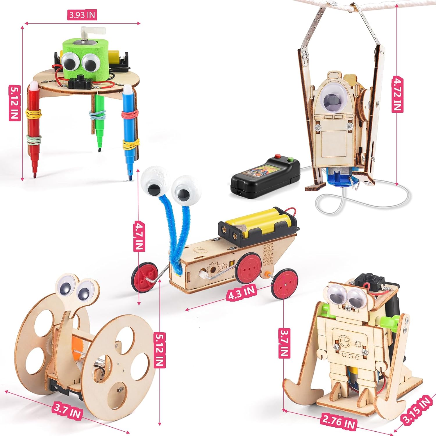 STEM Kits for Kids, Robot Building Crafts Kit for Boys, Wood Science Projects, 3D Wooden Puzzles, Woodworking Model Stem Toys