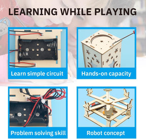 DIY Wood Craft Building Kits, Electric Motor Woodworking Project Science Kits for Kids, Hands on STEM Learning Project Kits