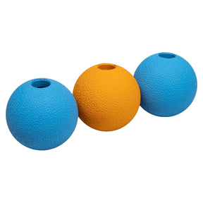 Amazon Basics Rubber Fetch Toy Dog Balls 2.5 Inch 3 Pack, Blue, Orange