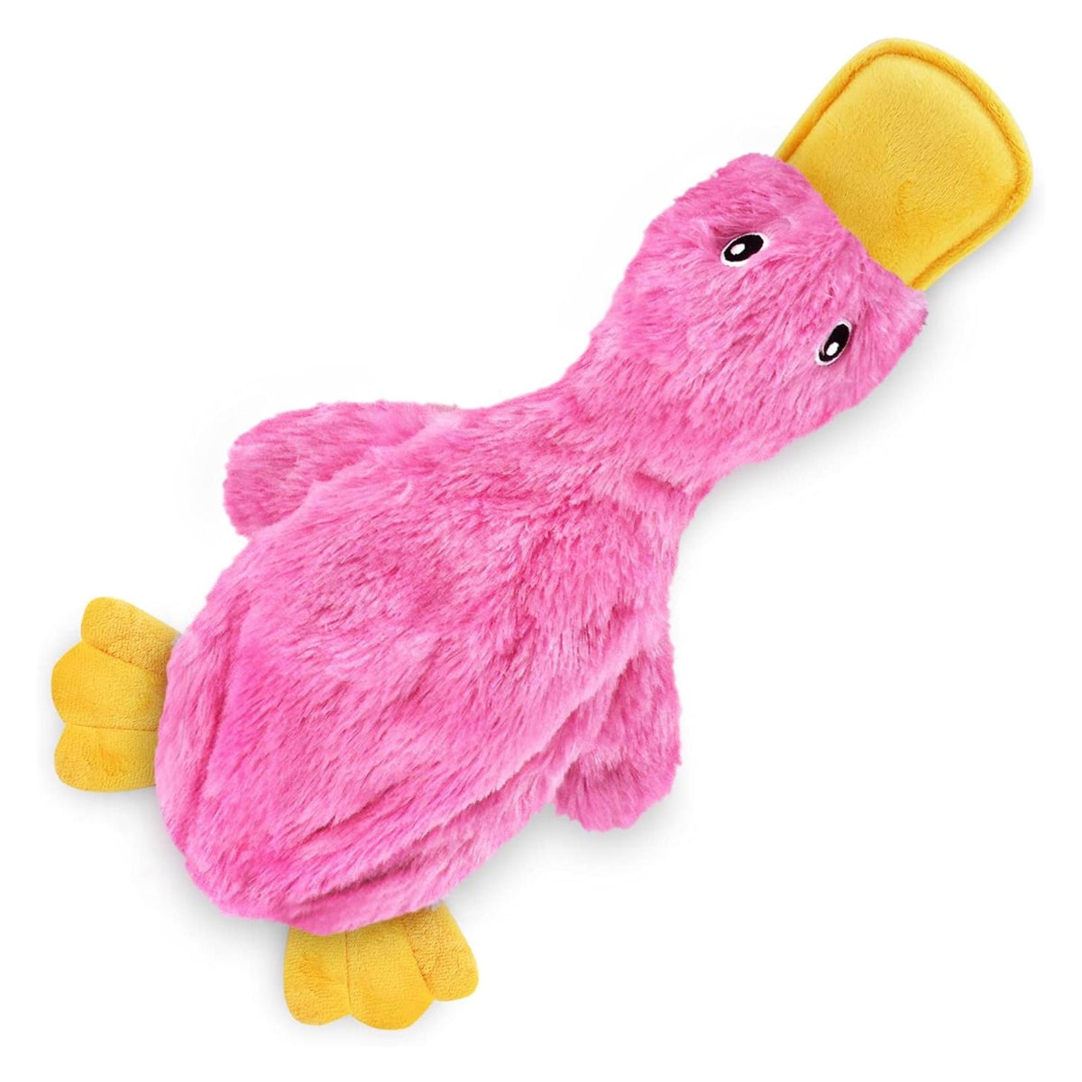 Best Pet Supplies Crinkle Dog Toy for Small, Medium, and Large Breeds, Cute No Stuffing Duck with Soft Squeaker, Fun for Indoor Puppies and Senior Pups, Plush No Mess Chew and Play - Light Pink