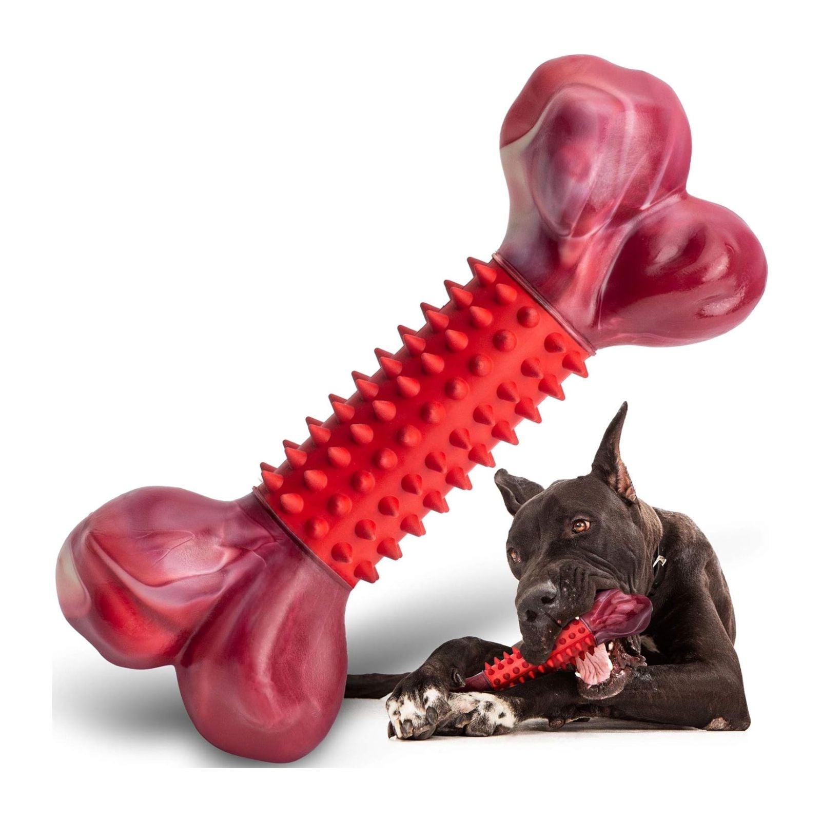 Apasiri Tough Dog Toys for Aggressive Chewers Large Breed, Chew Toys, Bones Made with Nylon and Rubber, Big Indestructible Toy, Medium Puppy Teething Chew