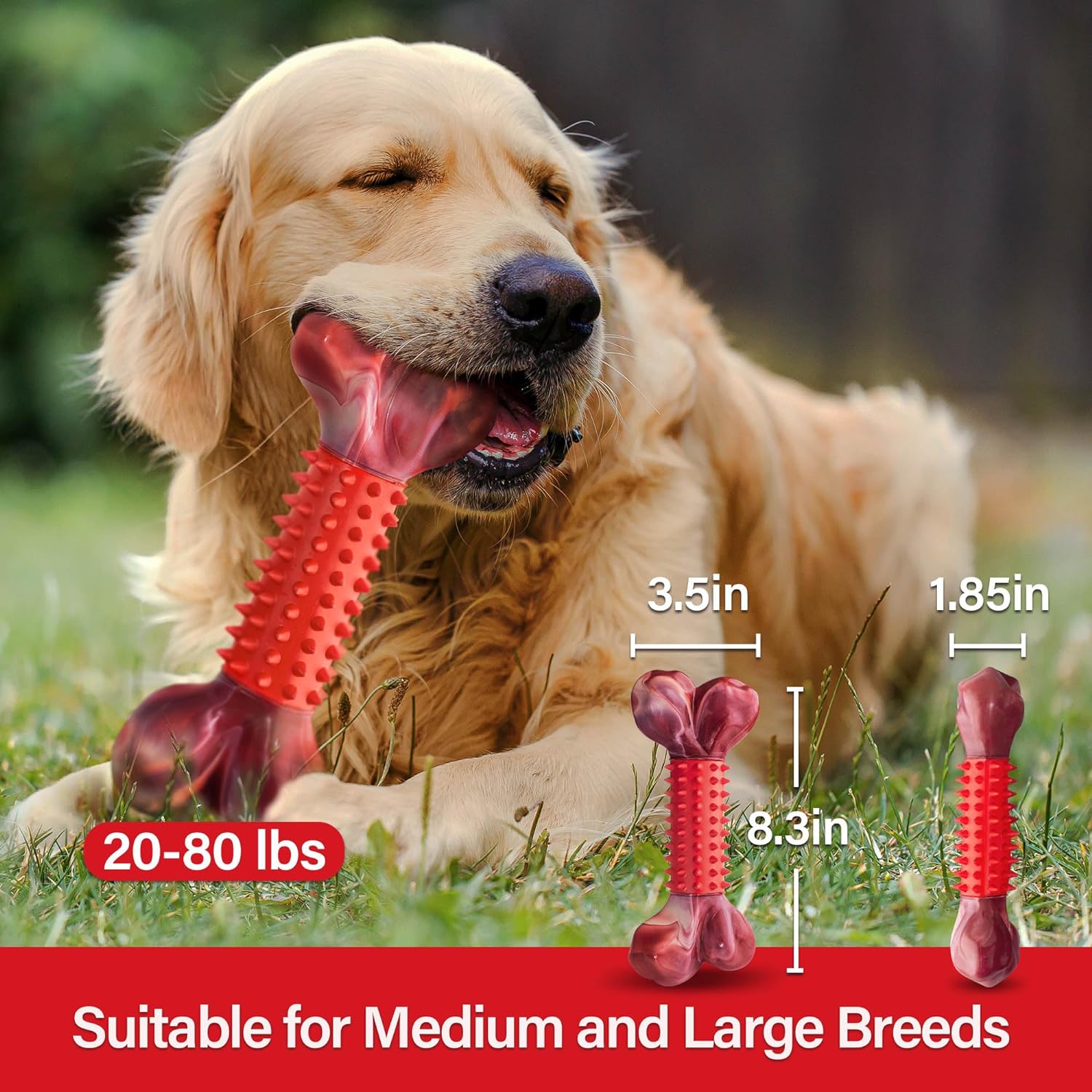 Apasiri Tough Dog Toys for Aggressive Chewers Large Breed, Chew Toys, Bones Made with Nylon and Rubber