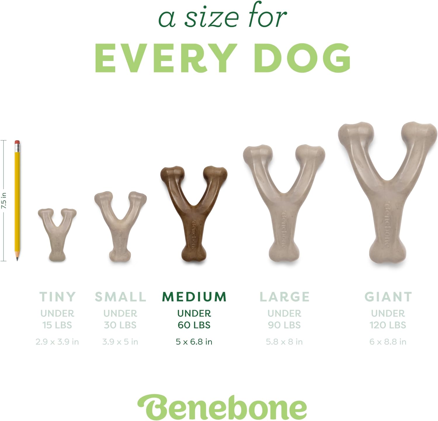 Benebone Wishbone Durable Dog Chew Toy for Aggressive Chewers, Real Bacon