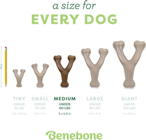 Benebone Wishbone Durable Dog Chew Toy for Aggressive Chewers, Real Bacon