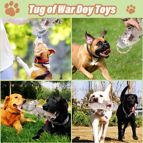 Large Squeaky Dog Toys for Aggressive Chewers,Interactive Tug of War Puppy Toys with Pull Rope,Tough Plush Pet Dog