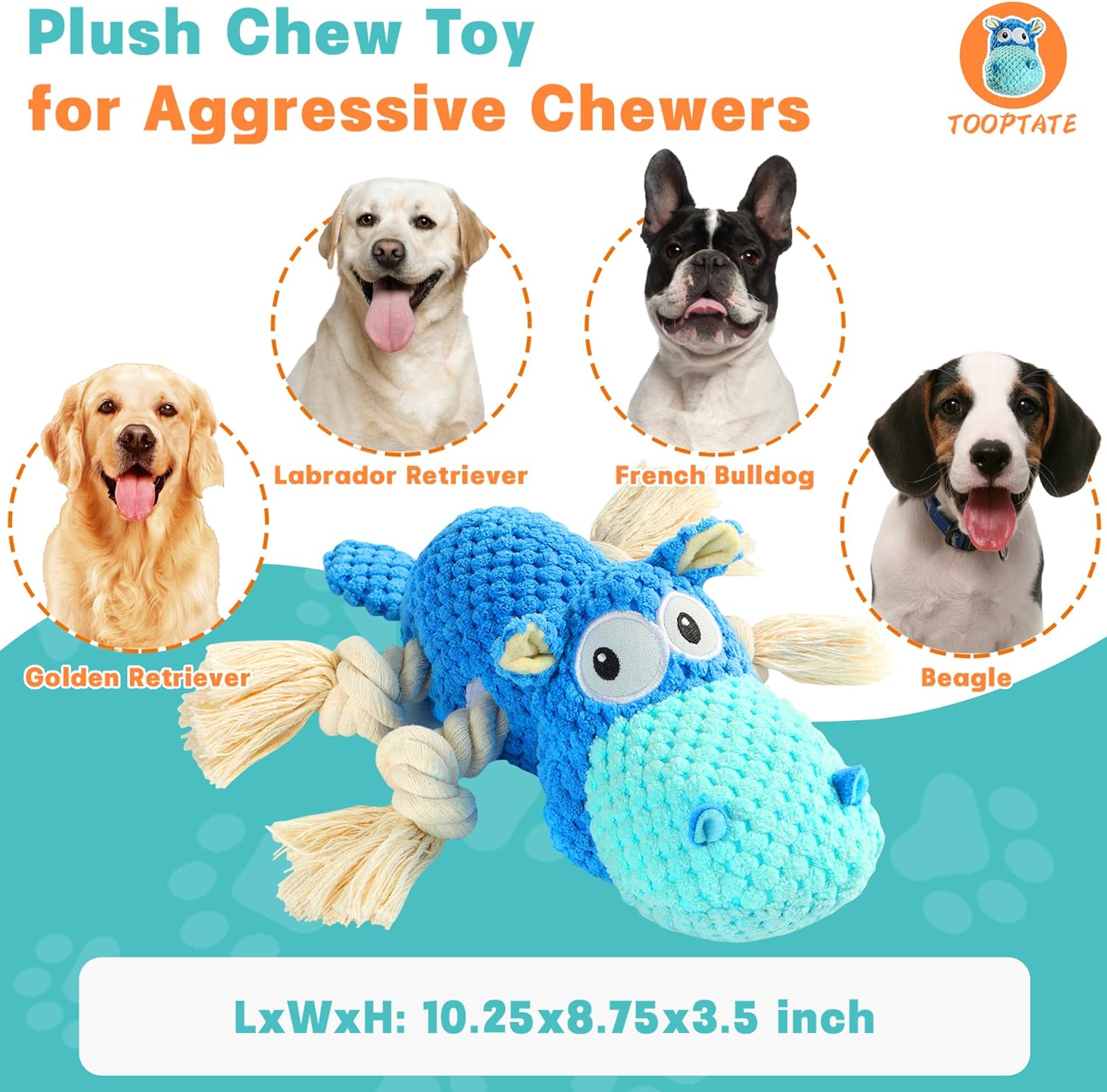 Dog Toys for Aggressive Chewers - Dog Toys to Keep Them Busy Squeaky Dog Toys for Large Dogs