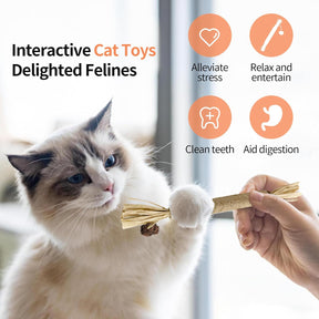 Catnip Toys with Silvervine for Cats, Cat Chew Toy for Kitten Teething, Interactive Cat Toy for Indoor Cats, Natural & Safe Cat Toys