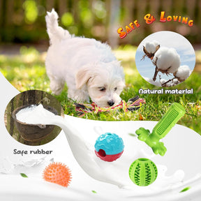 KIPRITII Dog Chew Toys for Puppy - 23 Pack Puppies Teething Chew Toys for Boredom, Pet Dog Toothbrush Chew Toys with Rope Toys