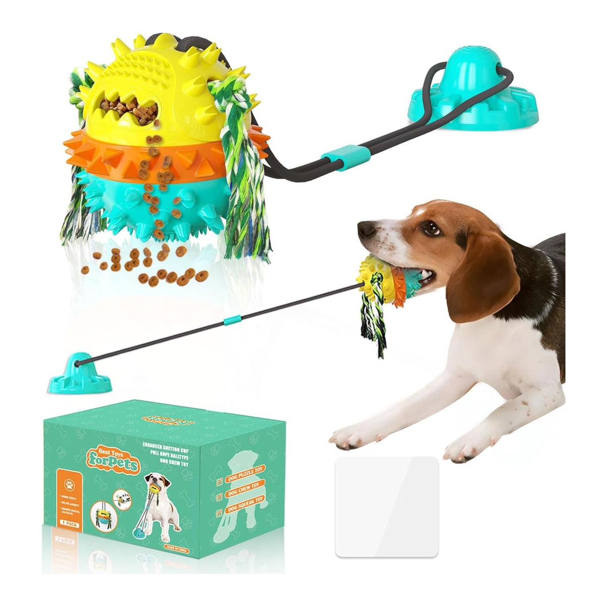 Dog Toys for Aggressive Chewers Interactive Indestructible Puzzle Stimulating Chew Toy Suction Cup Tug of War Enrichment Rope Boredom Busy Self Play Food Teething Puppy Dispensing Squeaky Ball Dogs