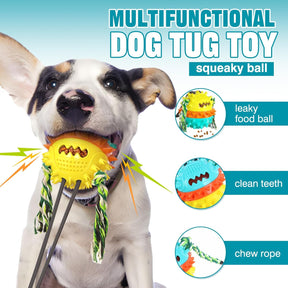 Dog Toys for Aggressive Chewers Interactive Indestructible Puzzle Stimulating Chew Toy Suction Cup Tug of War Enrichment Rope Boredom Busy Self Play