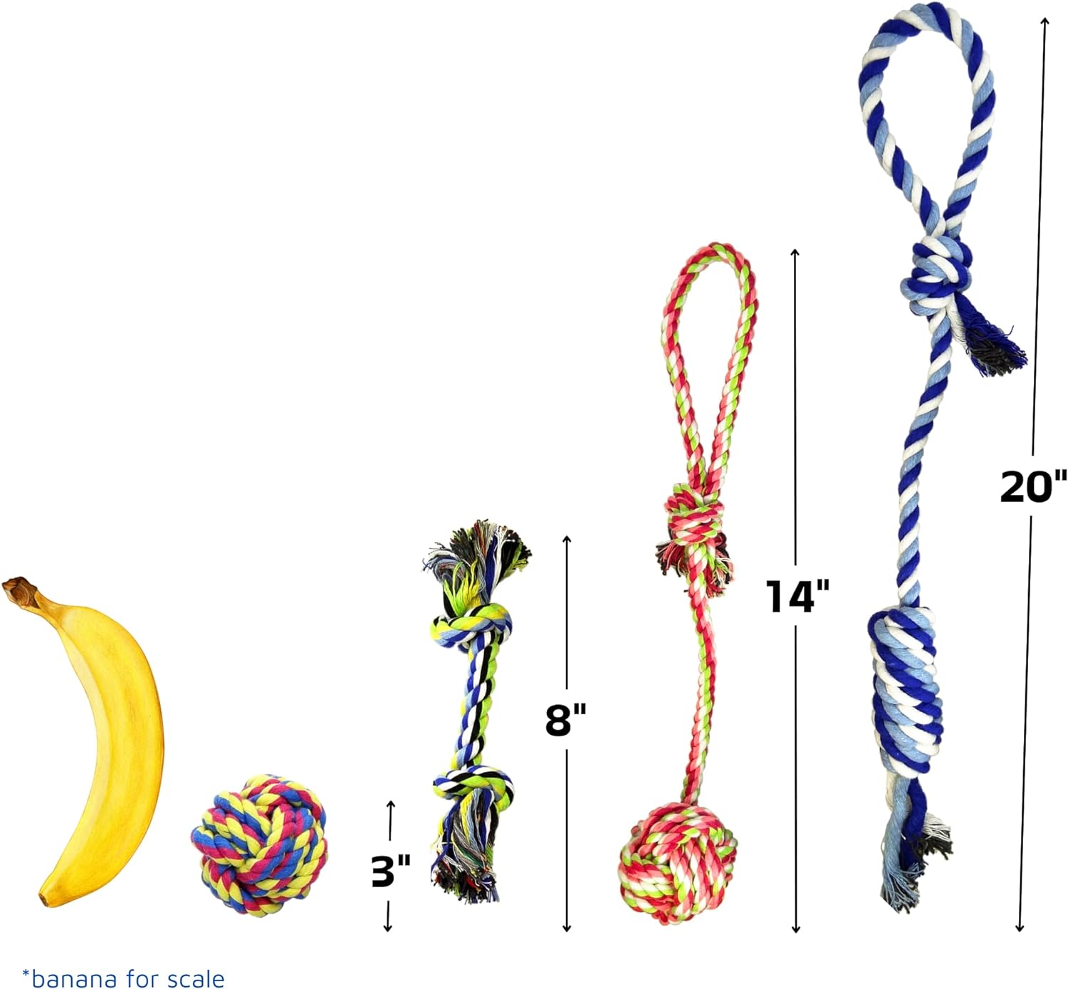 Puppy Dog Pet Rope Toys for Small to Medium Dogs (Set of 4)