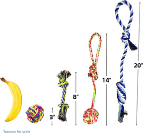 Puppy Dog Pet Rope Toys for Small to Medium Dogs (Set of 4)