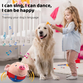 Active Moving Pet Plush Toy, 2024 Upgraded Active Moving Pet Plush Interactive Dog Toys, Talking Squeaky Moving Ball Toy