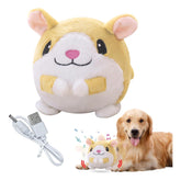 Active Moving Pet Plush Toy, Interactive Dog Toys, Dog Toys for Small Dogs, Auto Bounce Squeak Fluffy Stuffies Small with USB Charging Repeats What You Say Over 60 Music Song (B)