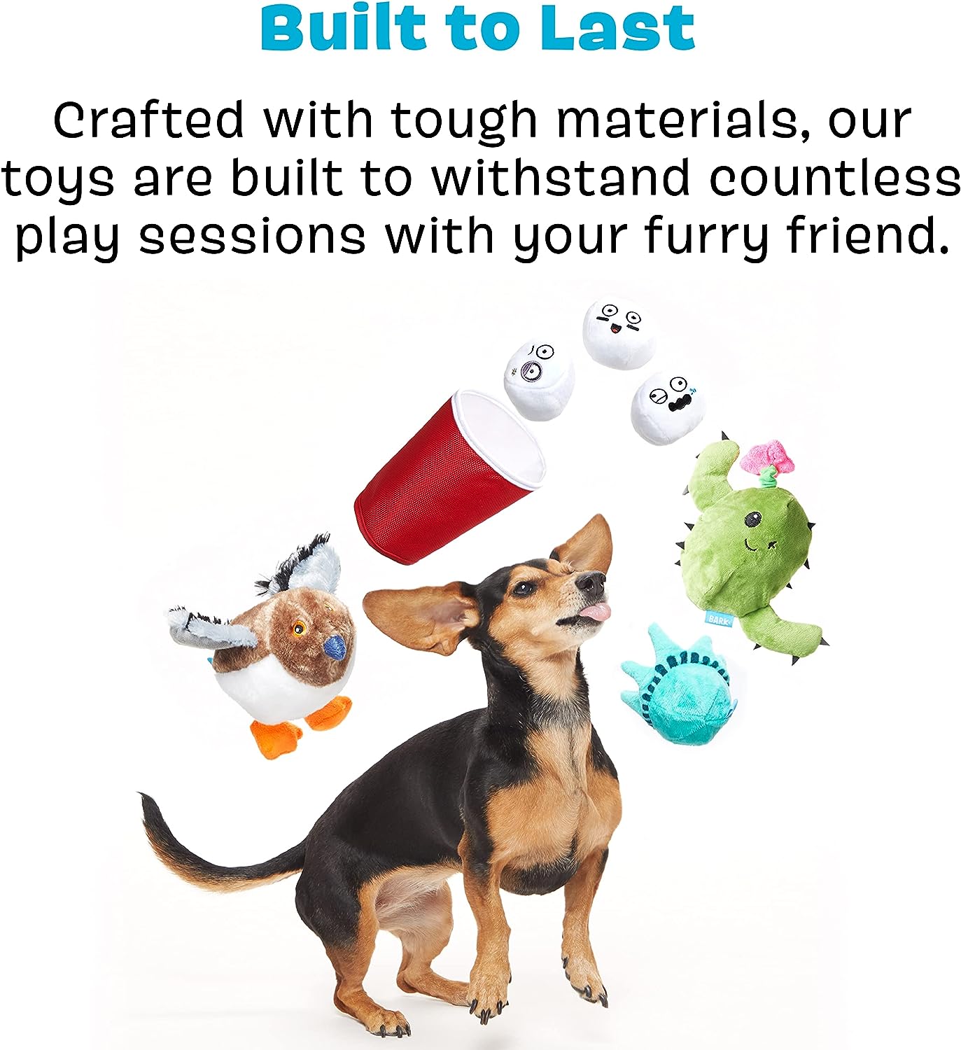 Barkbox 2 in 1 Interactive Plush Dog Toy - Rip and Reveal Dog Toy for Large Dogs - Stimulating Squeaky Pet Enrichment and Puppy Toys