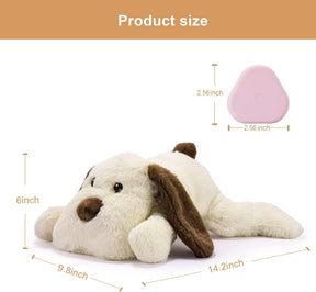 Puppy Heartbeat Toy for Anxiety Relief Dog Behavioral aid Toy for Puppies Sleep Aid Separation Anxiety Soother Cuddle, White