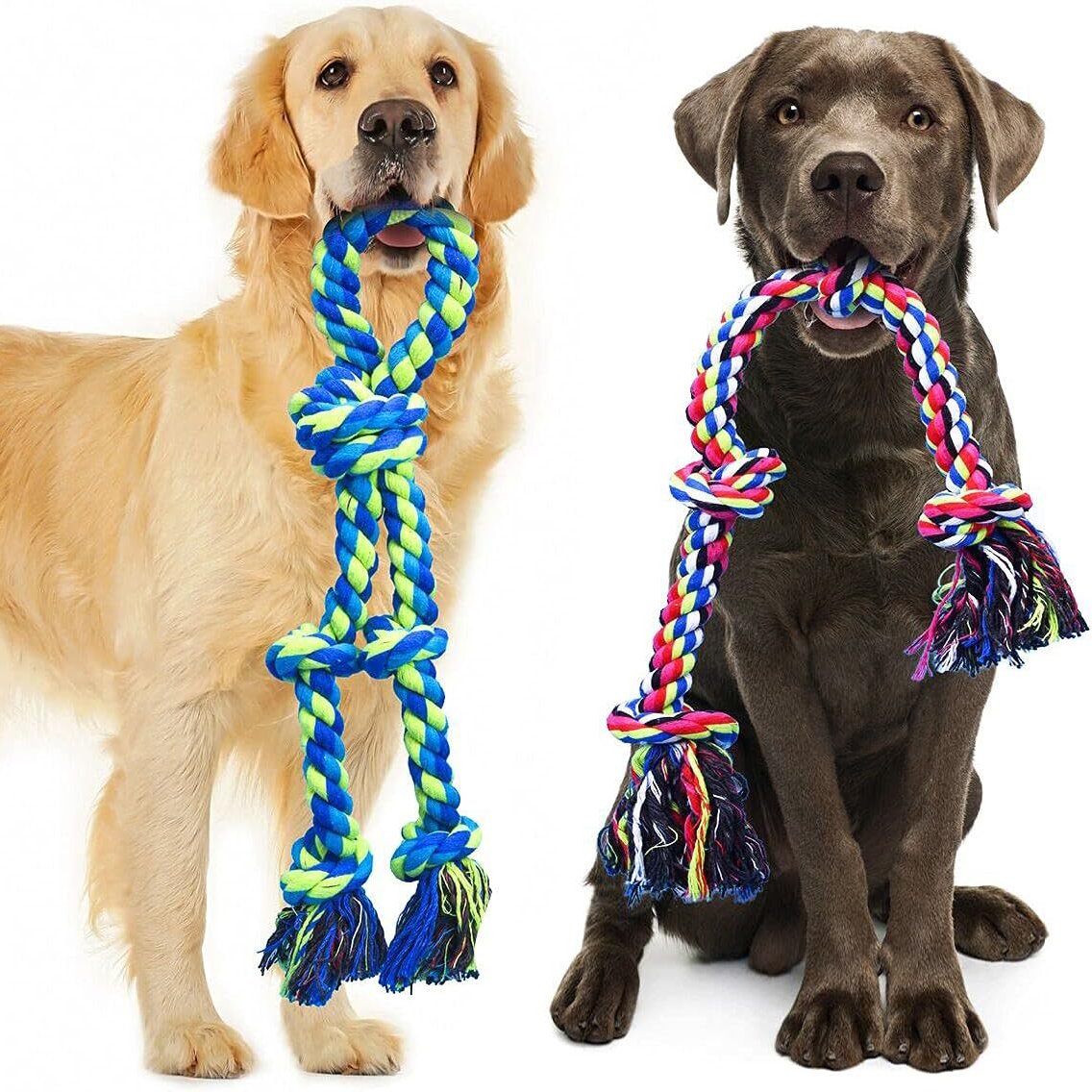 Feeko Heavy Duty Dog Rope Toys for Aggressive Chewers - 2 Pack