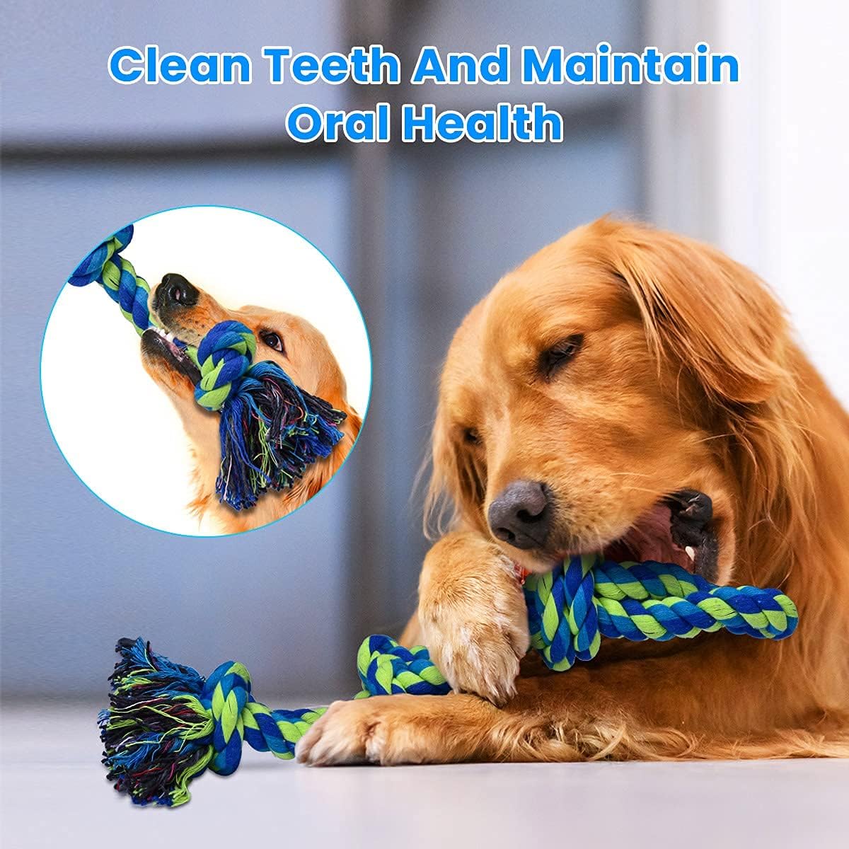 Feeko Heavy Duty Dog Rope Toys for Aggressive Chewers - 2 Pack