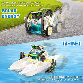 STEM 13-in-1 Solar Power Robots Creation Toy, Educational Experiment DIY Robotics Kit, Science Toy Solar Powered Building Robotics Set