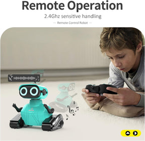 GILOBABY Robot Toys, Remote Control Robot Toy, RC Robots for Kids with LED Eyes, Flexible Head & Arms, Dance Moves and Music