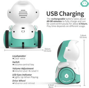 GILOBABY Robot Toys, Rechargeable Smart Talking Robots for Kids, Intelligent Robot with Voice Controlled Touch Sensor