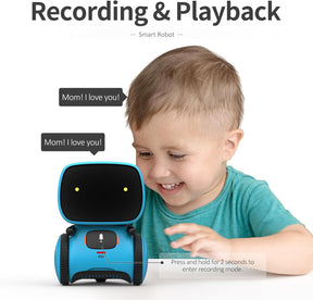 GILOBABY Kids Robot Toys, Interactive Robot Companion Smart Talking Robot with Voice Control Touch Sensor (Blue)